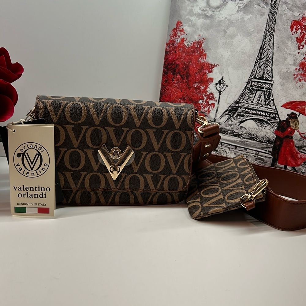 Valentino Orlandi cross body bag color brown Bovo  made in Italy MSRP $229.00